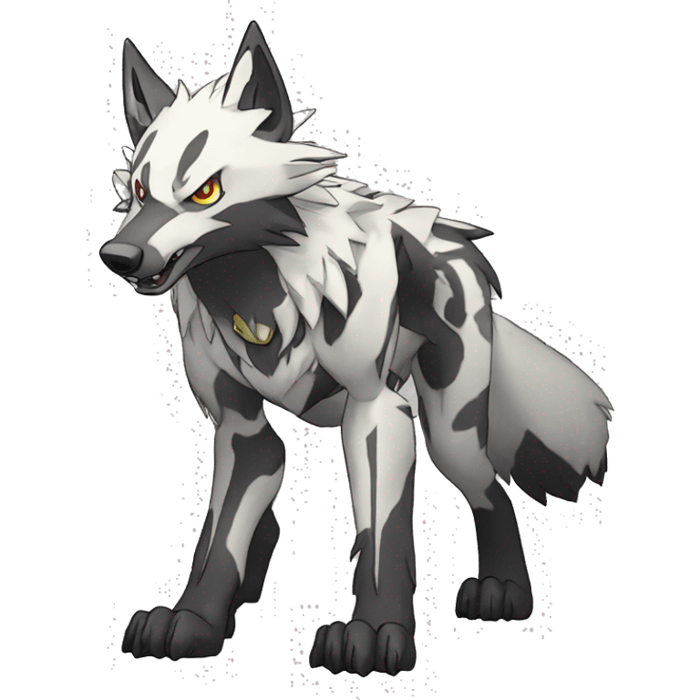  Cool Edgy War-Digimon-Fakemon-Wolf with edgy markings full body emoji