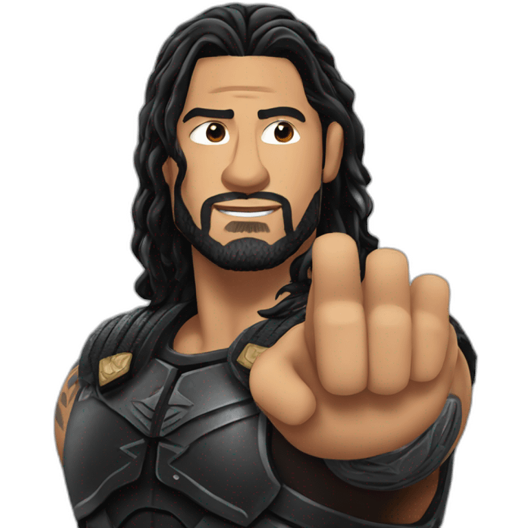 Roman reigns with finger on the top emoji