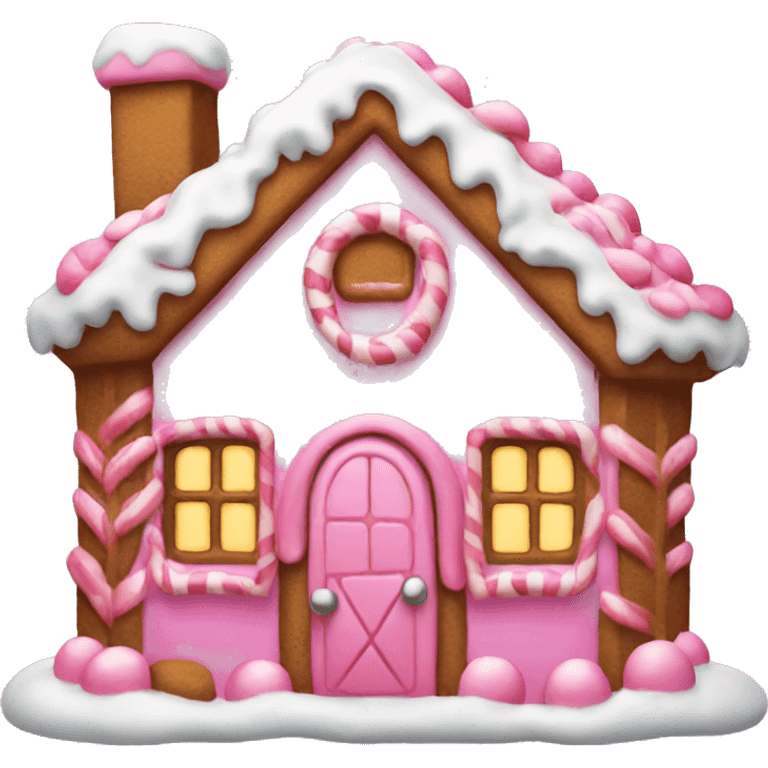 Pink gingerbread house emoji