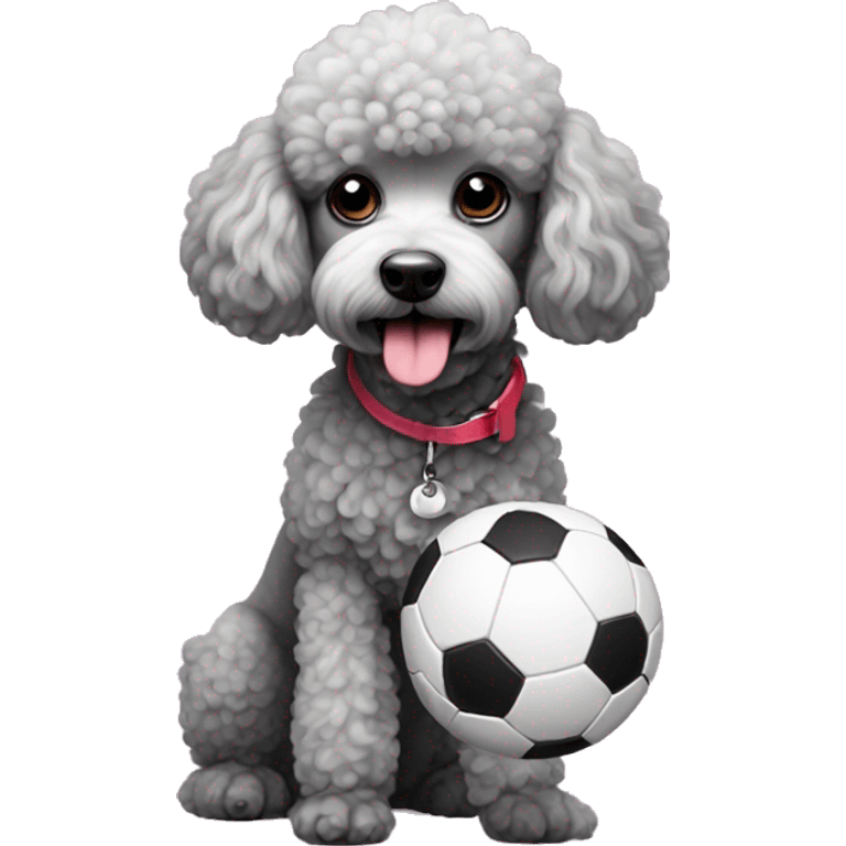 poodle with a ball emoji