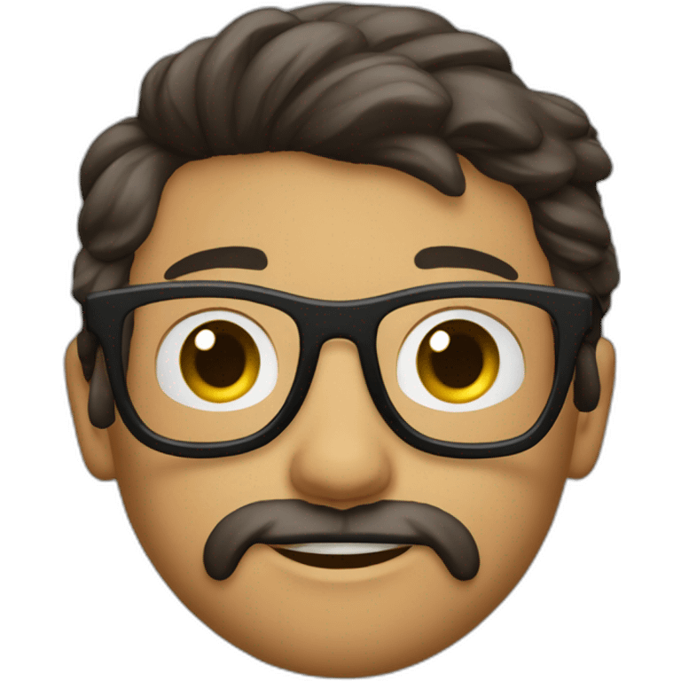 un joven con gafas y barba guapo emoji