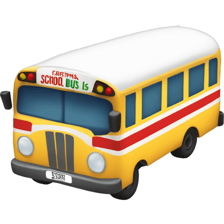 Christmas school bus emoji