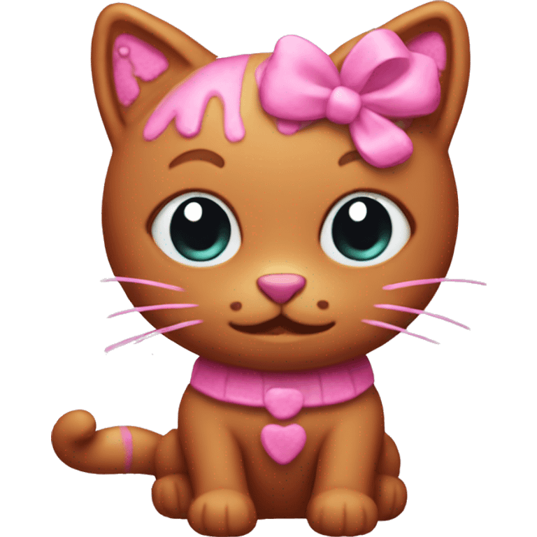 pink gingerbread cat emoji