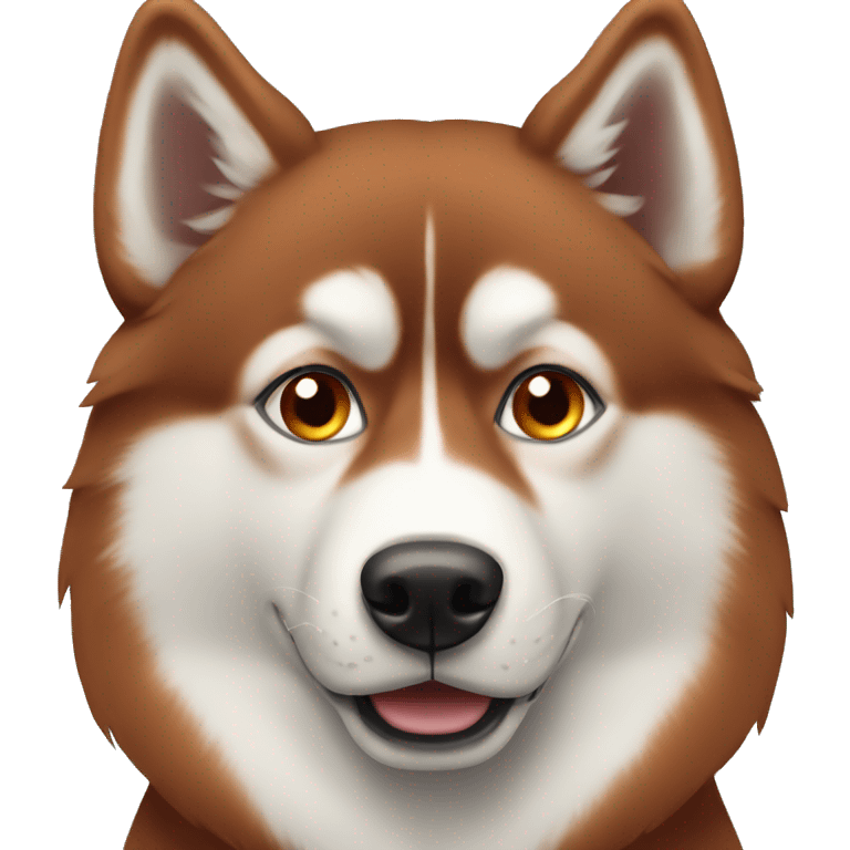 Red husky with white eyes emoji