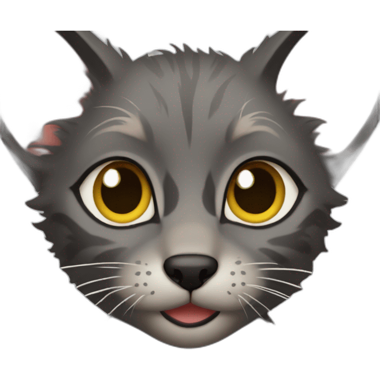 A lykoi cat wolfcat emoji