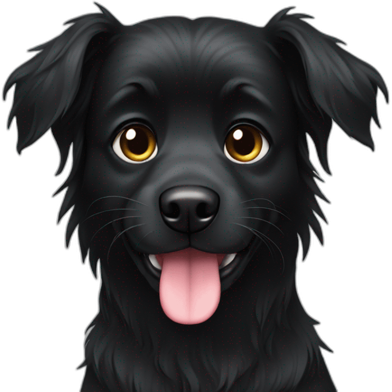 black-dog-with-long-hairs with black tongue emoji