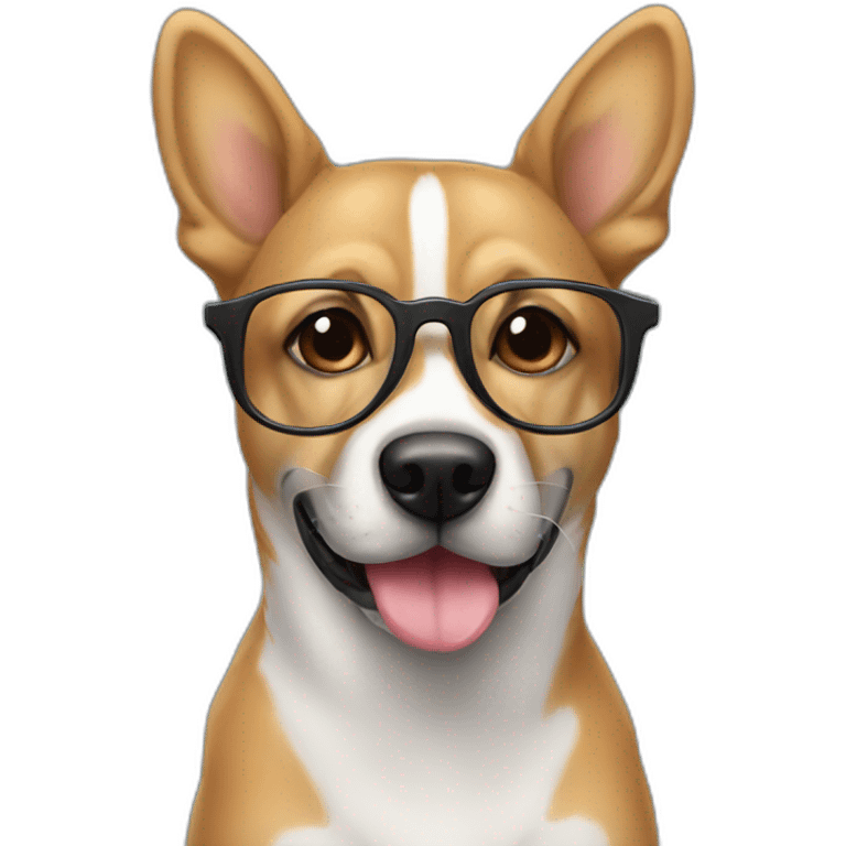 perro con lentes emoji