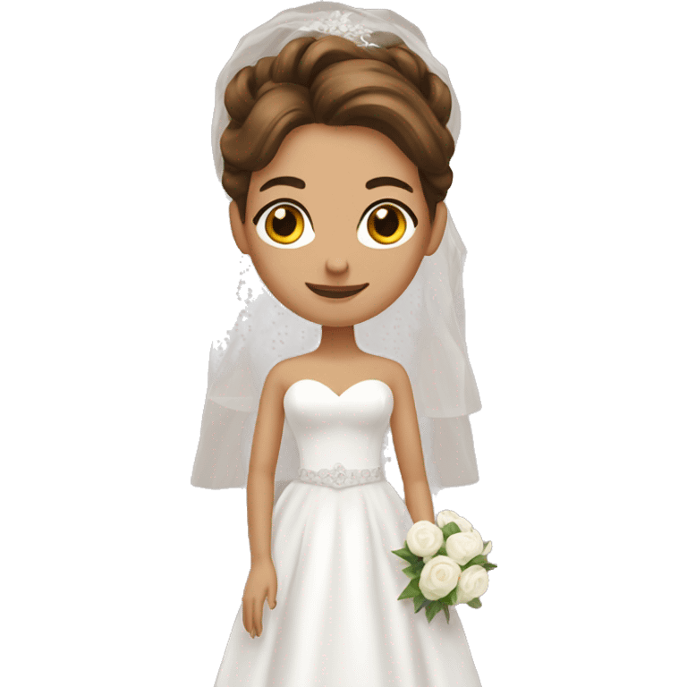 A brown haired bride  emoji