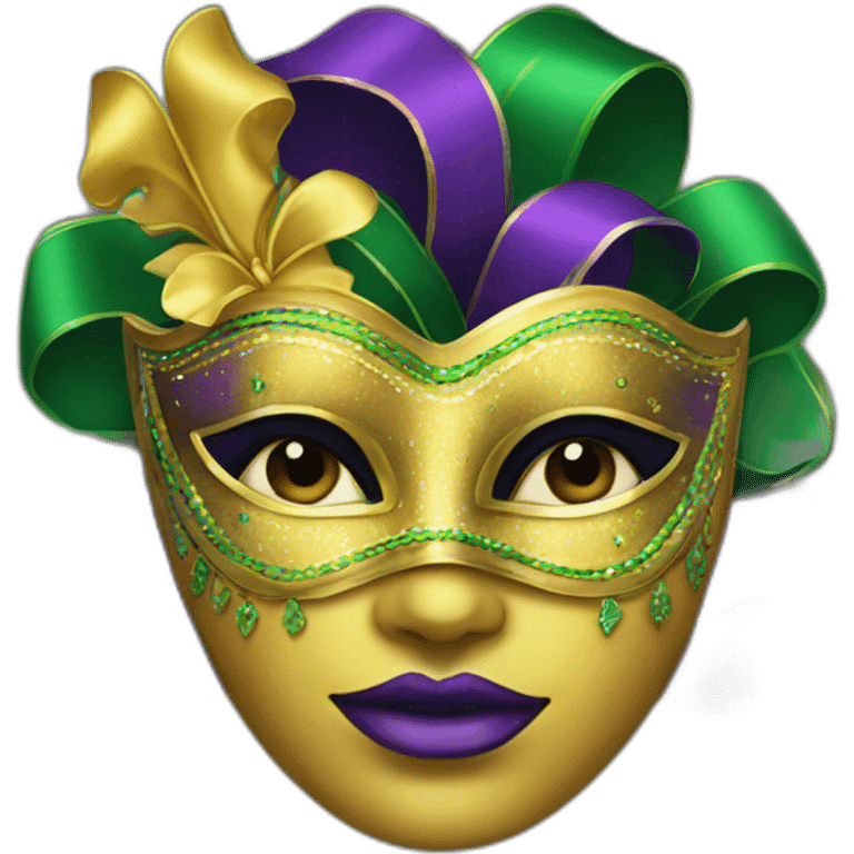 mardi gras girl mask emoji