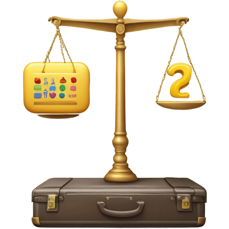 balance scale balancing work and  emoji