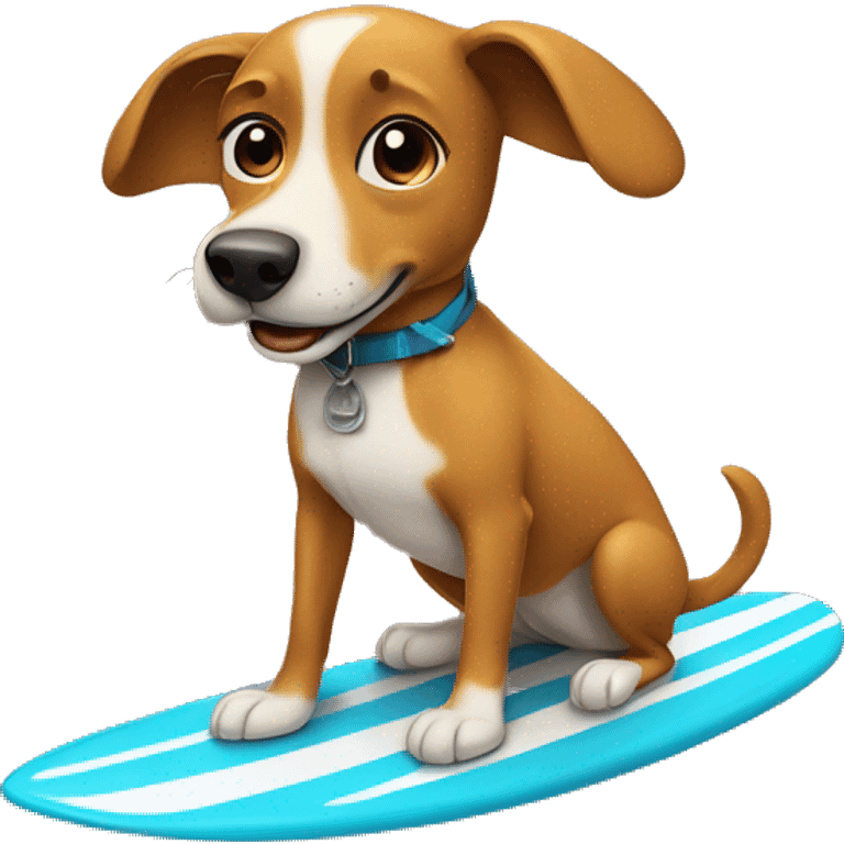 Dog riding a surf board  emoji