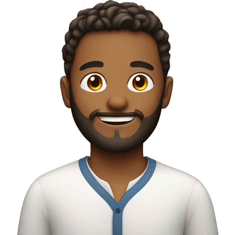 smiling boy with beard indoors emoji