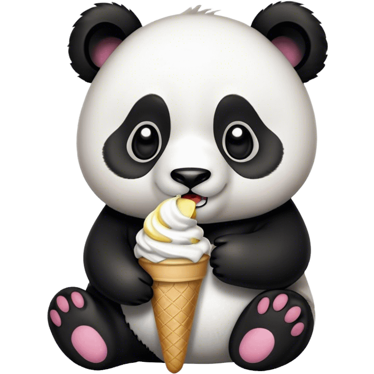 Panda eating ice cream emoji