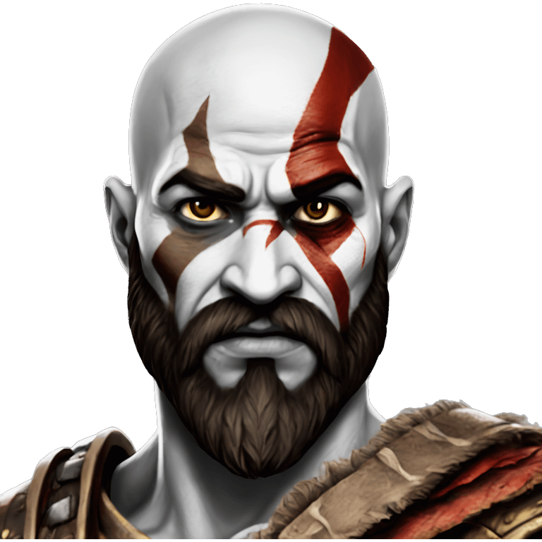 Kratos from God of war ultra realistic  emoji