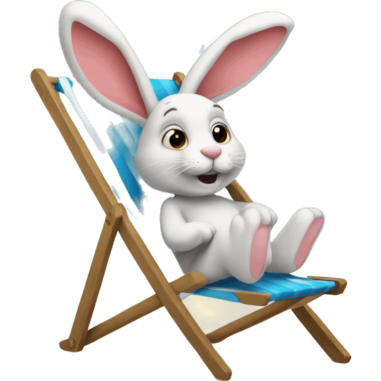 rabbit sitting deckchair emoji