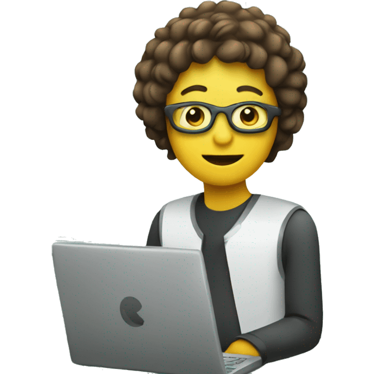 Person with computer and circuits emoji