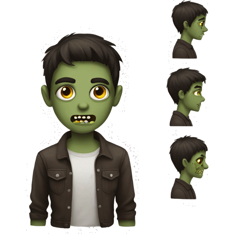 boy zombie teen with dark brown hair medium emoji