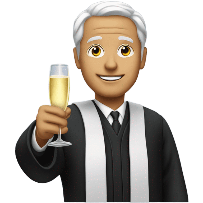 Judge with champagne  emoji