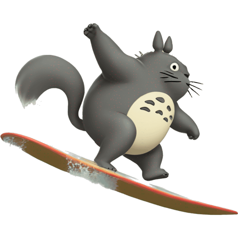 Totoro surfing emoji