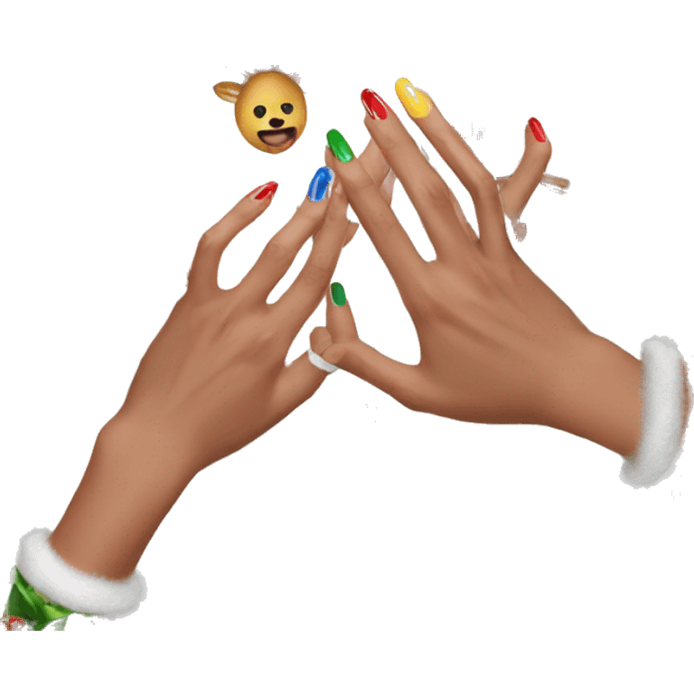 Christmas nails  emoji