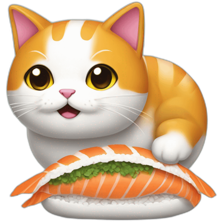 Un sushis sur un chat emoji