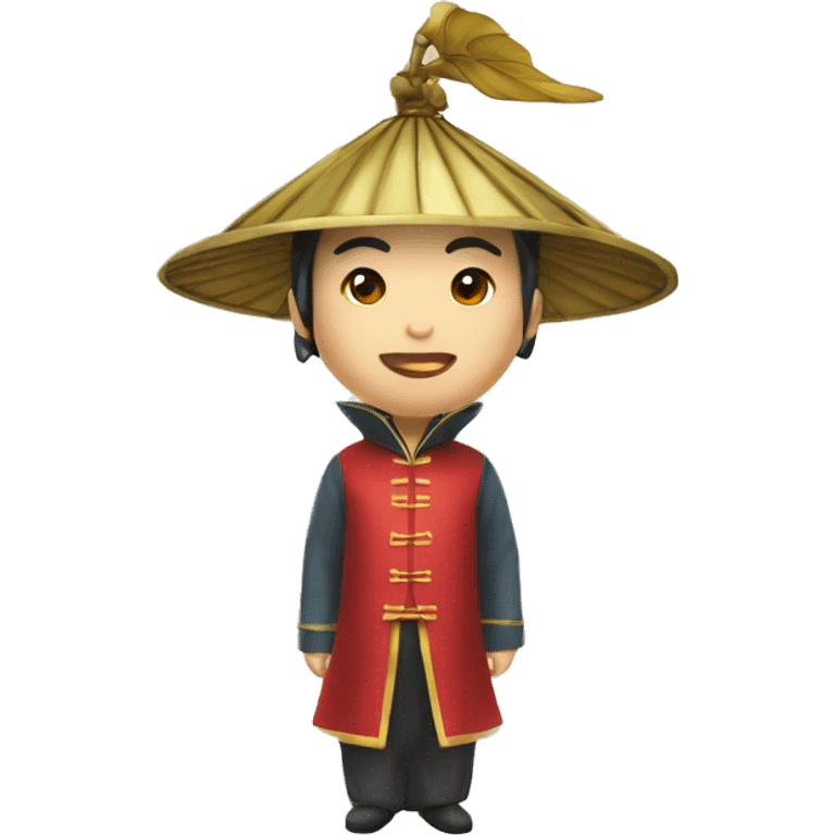 Chinois avec chapeau pointue  emoji