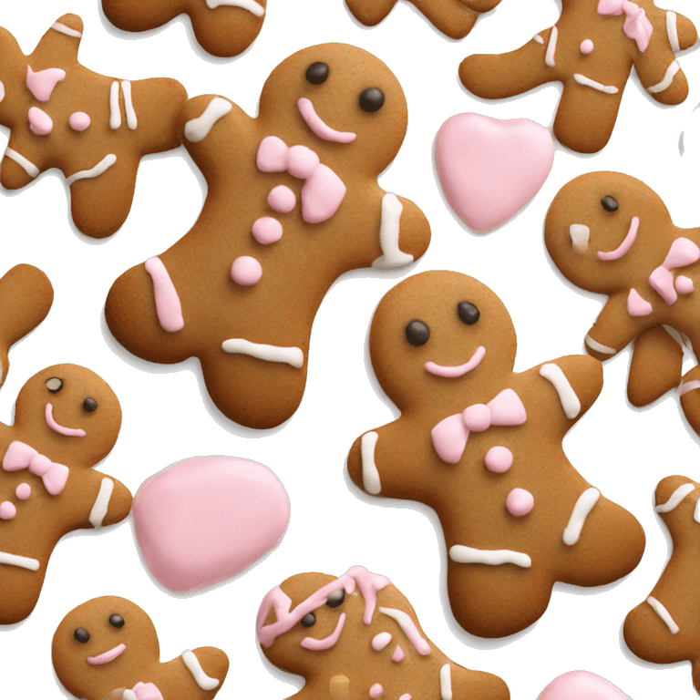 mini gingerbread man cookie with white and pale pink icing emoji