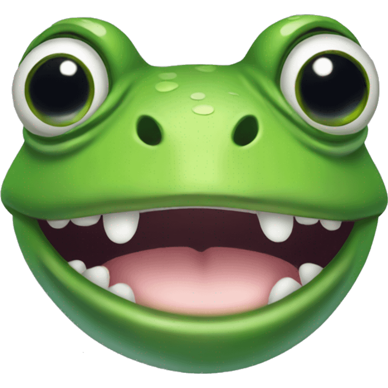 Frog with make up int the face emoji