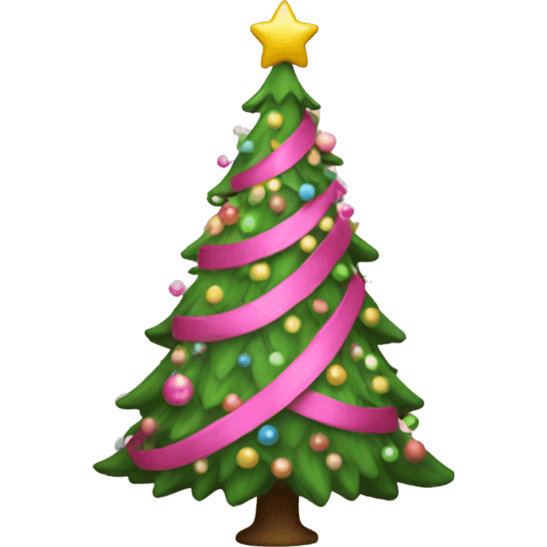 Pink Christmas tree emoji