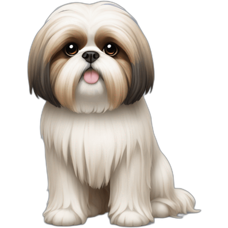 Dog Shih Tzu with long wool full-height  emoji