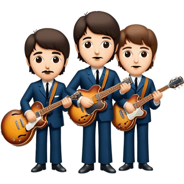 Cinematic Realistic The Beatles Pop Culture Emoji, showcasing an iconic, vibrant portrayal of the legendary band rendered with rich textures and nostalgic lighting that exude musical legacy. emoji