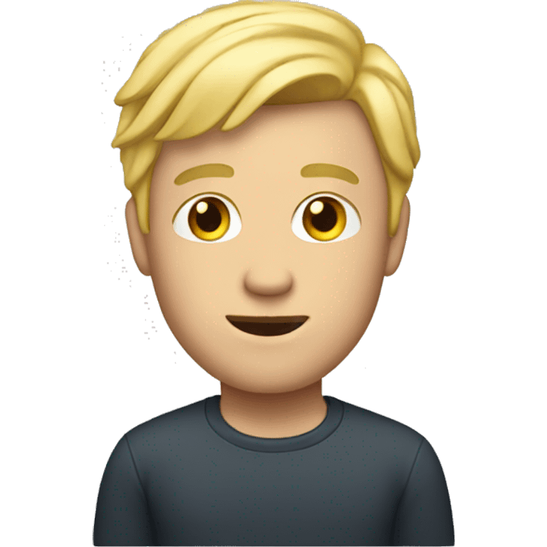 man with blonde hair on iphone emoji