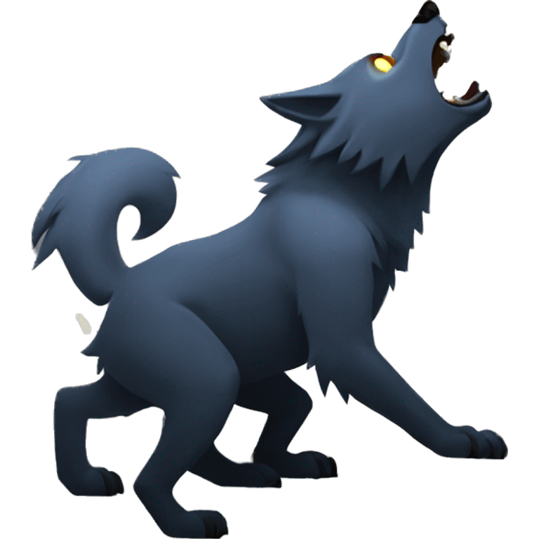 Werewolf howling at the moon emoji