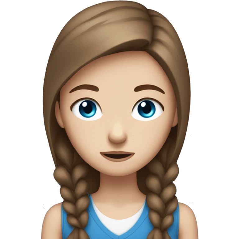 a white girl with brown hair and blue eyes who cries at school emoji