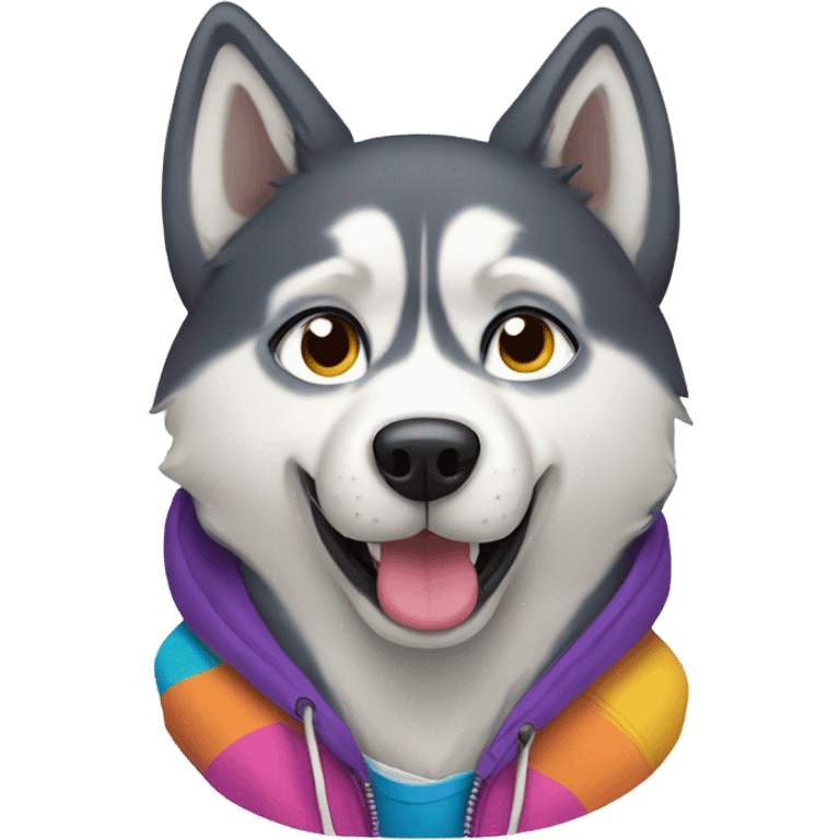 Husky wearing a hoodie  emoji