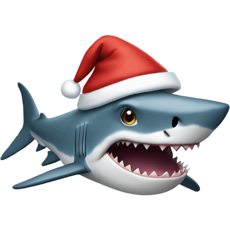 shark as santa emoji