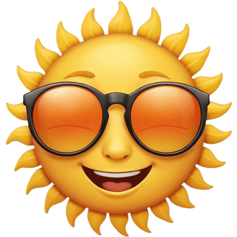 sun wearing sunglasses smiling very cute emoji