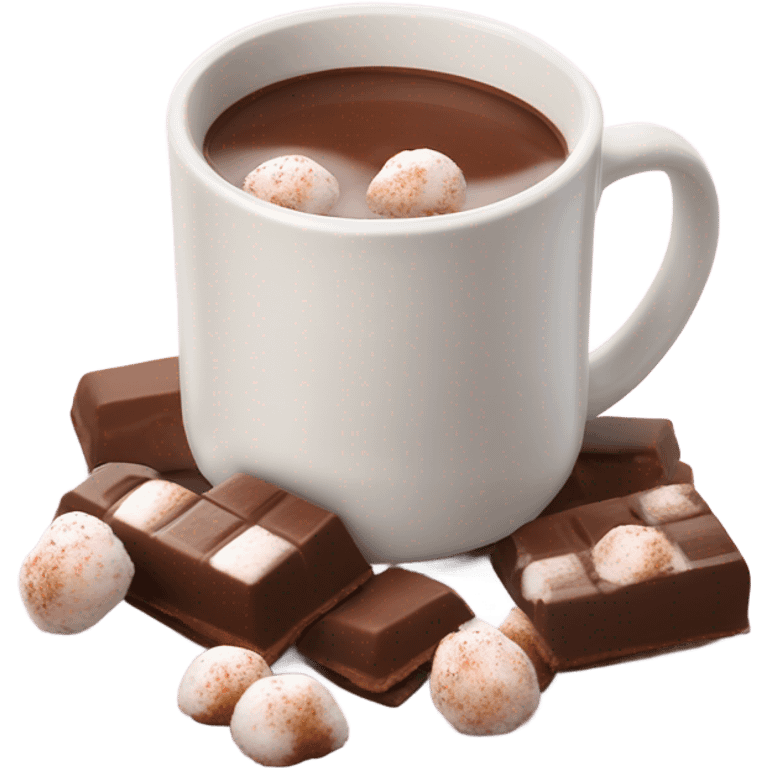 Chocolat chaud avec des mini guimauves  emoji