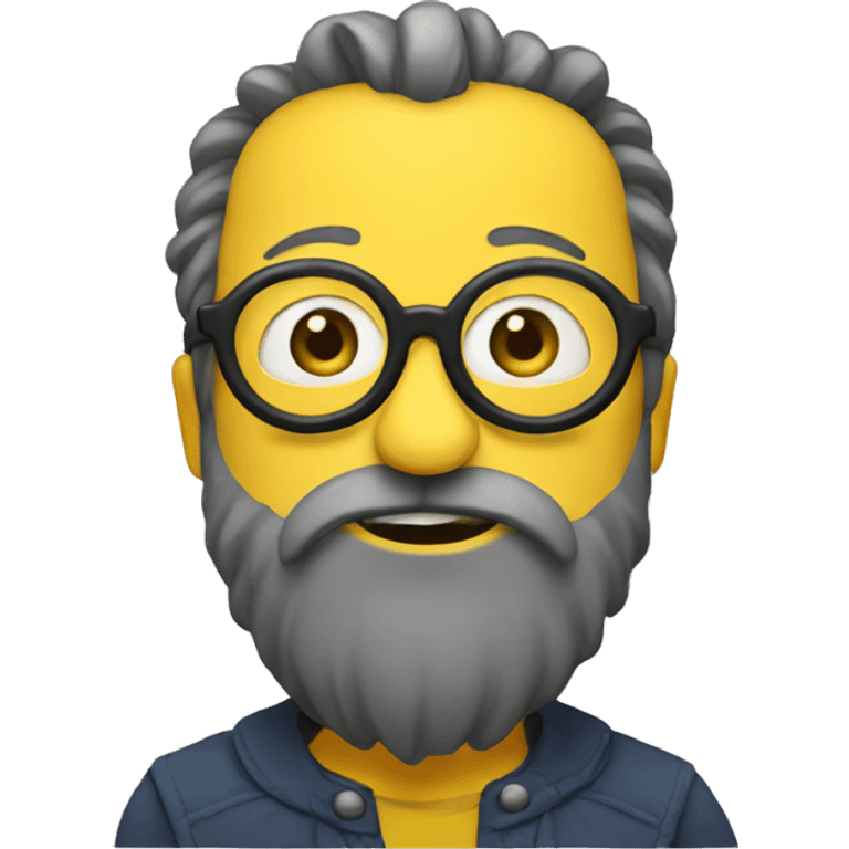 Un minion chauve avec une barbe emoji