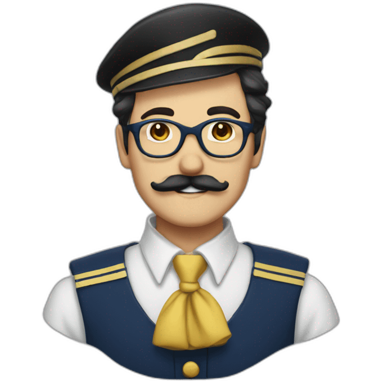 glasses and mustache man wearing a Sailor Sarturn cosplay emoji