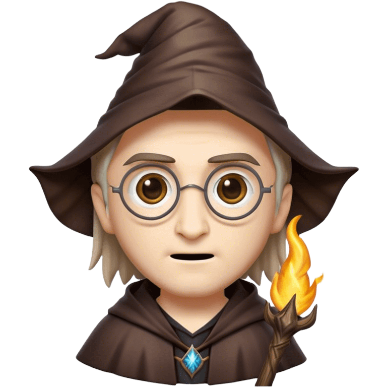 Cinematic Realistic Harry Potter Pop Culture Emoji, featuring a mystical, enchanted portrayal inspired by the iconic wizard rendered with lifelike magical details and dynamic lighting. emoji