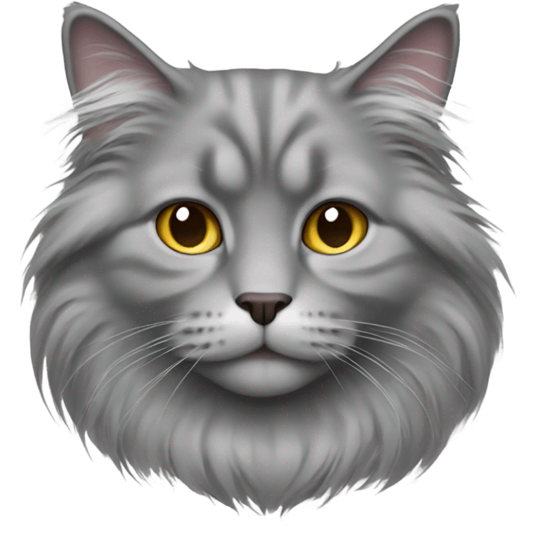 gray longhaired fold cat emoji