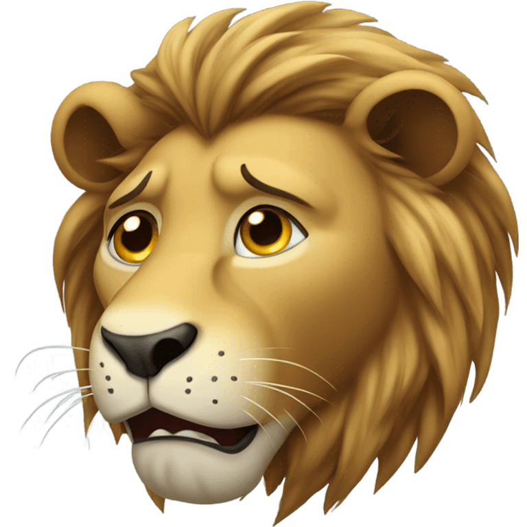 Crying lion emoji