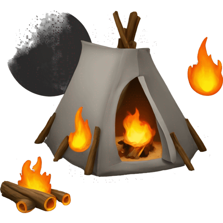 Campfire on the moon emoji