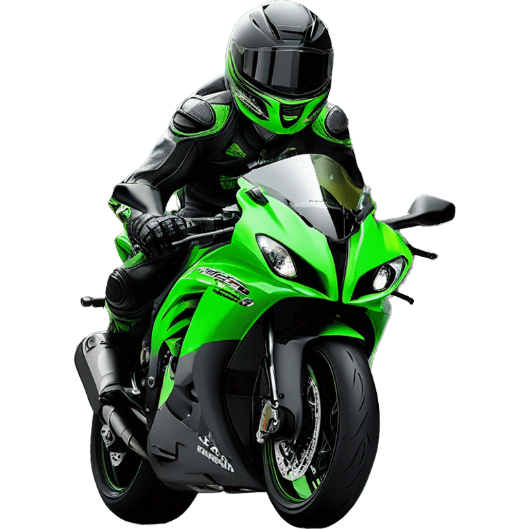  Piloto e sua Kawasaki Zx10R preta 2018 emoji