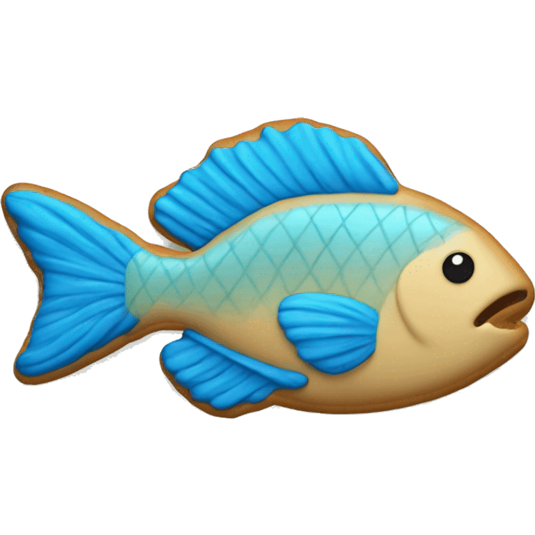 blue fish-shape cookie emoji