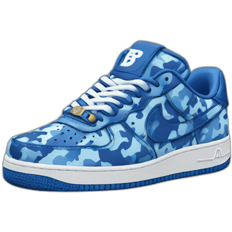 Bape x low camo blue sneakers emoji