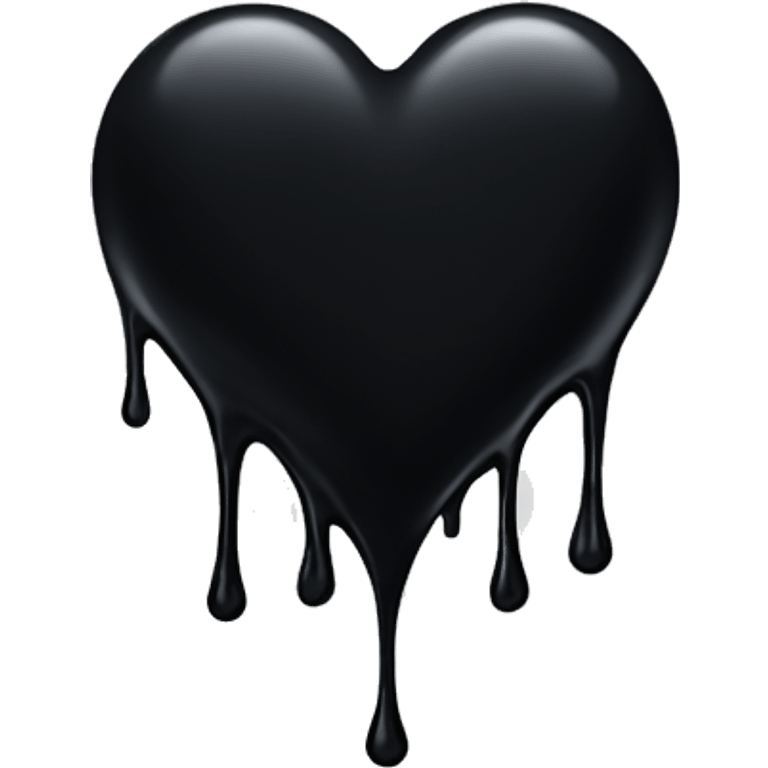 Dripping black heart emoji