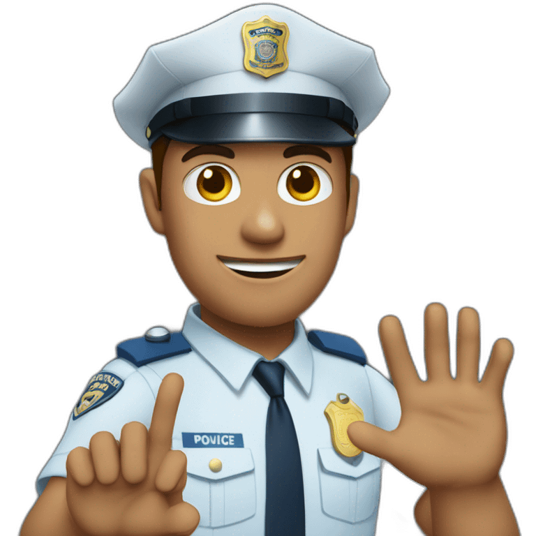 Police man hands up emoji