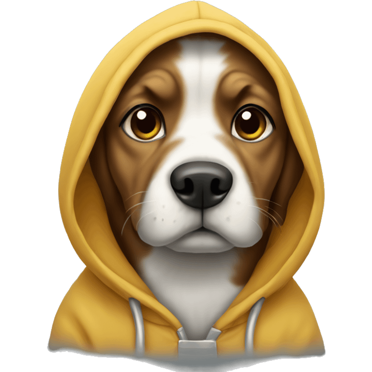 Dog wearing a hoodie emoji